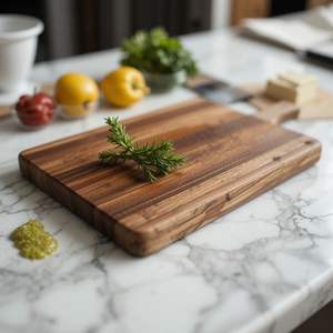 Grande planche à découper en bois massif pour la cuisine, pour couper et servir légumes, fruits, viande, pain, fromage, durable et robuste - Product Image 1