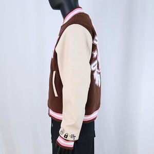 Chaqueta Varsity de Invierno para Hombre, Estilo Urbano Deportivo, Bordado Chenille, Parches Modernos, Lana, Estilo Cool, Superventas - Product Image 6