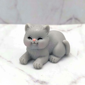 12 Scale <b>Mini</b> Plastic Resin Poly Cat for Dollhouse Decoration 2.4x3.4cm DIY Accessories - Product Image 1
