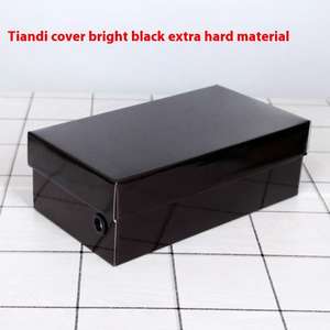 Boîte à chaussures pliable en carton ondulé kraft noir et blanc avec couvercle recyclable personnalisé et logo estampé à chaud - Product Image 2