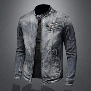 Chaqueta vaquera de invierno extragrande para hombre con cuello alto y logotipo frontal |   Venta al por Mayor de Marca Privada |   Suministro de Fábrica en EE. UU. - Product Image 4