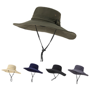 2026 Outdoor <b>Flat</b> Top Wide Brim Fisherman Bucket <b>Hat</b> Custom logo Fisherman Mesh Breathable Fishing <b>Hat</b> for Men Women - Product Image 4