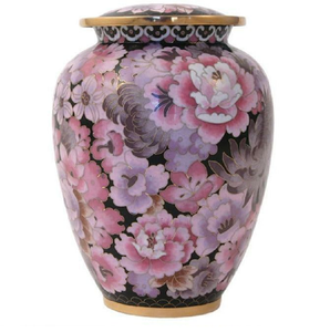 โกศบรรจุอัฐิเคลือบลายดอกไม้สีชมพู ดอกไม้ที่งดงามอย่างประณีตเพื่อเฉลิมฉลองชีวิตอันแสนงดงาม มีจำหน่ายในราคาขายส่ง - Product Image 1