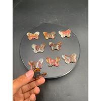 Cabochon Papillon en Agate Rouge Naturelle 30x40x4mm Pierre Précieuse Polie pour la Fabrication de Bijoux