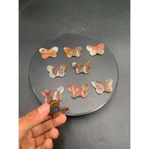 พลอยมอสอาเกตสีแดงธรรมชาติทรงผีเสื้อขนาด 30x40x4 มม. ขัดเงาสำหรับทำเครื่องประดับ - Product Image 3