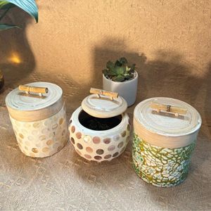 Tarro de Bambú Hecho a Mano con Incrustaciones Decorativas de Madreperla para Café, Té, Azúcar, Encimera de Cocina y Organización del Hogar - Product Image 6