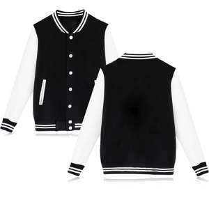 Women's New Style Varsity Jacket Breathable and Fashionable <b>Woolen</b> Fabric Button Crop <b>Top</b> with Pockets for Fall and Winter - Product Image 1