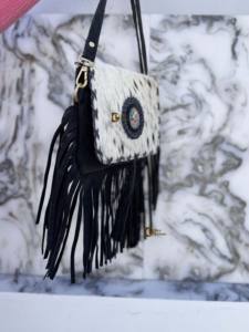 Nouveau designer femmes sacs à main sacs à main sac à bandoulière cuir de vachette cheveux sur la peau sac fait main - Product Image 3