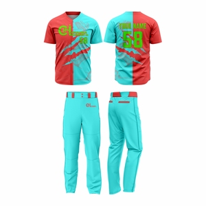 Uniforme de baseball personnalisé OEM, logo d'équipe personnalisé, nom, 100% polyester respirant, séchage rapide, manches courtes, poches, unisexe, adulte - Product Image 5