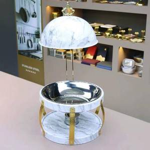 Plat de service de luxe pour buffet, doré et argenté, pour traiteur, mariage, banquet, hôtel - Product Image 3