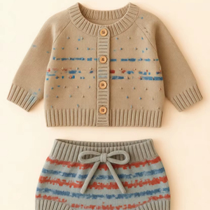 Conjunto de Ropa de Bebé Suave, Tejido de Punto, Atuendo Invernal para Bebés, Tela Cálida y Cómoda, Conjunto de Regalo para Recién Nacidos, Producción Personalizada - Product Image 1