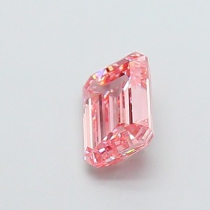 Diamant rose vif fantaisie taille émeraude de 0,99 carat, cultivé en laboratoire CVD, clarté VS1, polissage excellent, pierre précieuse non montée pour la création de bijoux - Product Image 2
