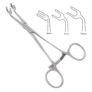 Pinza Ósea Ikuta de 5.5 Pulgadas, Angulada, de 5 mm, de Acero Inoxidable, Instrumento Quirúrgico Ortopédico para Fijación Ósea en Cirugía Médica - Product Image 1