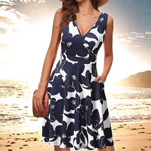 ชุดเดรสแขนกุดเซ็กซี่สำหรับผู้หญิงชุดเดรสแขนกุดเปิดไหล่บางยาวถึงพื้นแบบลำลองสำหรับฤดูร้อน - Product Image 2