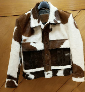 Chaqueta de Cuero Vacuno Genuino Unisex, Impermeable, con Cuello Alto de Lona y Decoración Frontal con Logotipo Personalizado para Invierno - Product Image 5