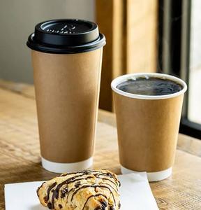 แก้วกระดาษคราฟท์ขนาด 8 ออนซ์ 12 ออนซ์ 16 ออนซ์ พร้อมฝาปิด แก้วกาแฟแบบใช้แล้วทิ้ง ผนังเดี่ยว พิมพ์ลายได้ตามต้องการ สำหรับเครื่องดื่มร้อน - Product Image 5