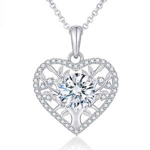 Colgante de Zirconia en Forma de Corazón, Chapado en Rodio, Acero Inoxidable, Amuleto Solitario, Joyería Romántica para Mujer, Regalo - Product Image 1