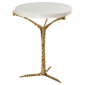 Tables basses et tables d'appoint de luxe uniques, de conception originale, en marbre rose et en métal plaqué or de qualité supérieure. - Product Image 5