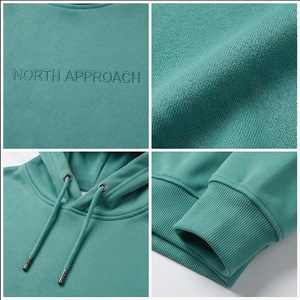 เสื้อฮู้ดผู้ชาย North Approach สีพื้น มีกระเป๋าหน้า ทรงปกติ สวมใส่สบายๆ สำหรับฤดูใบไม้ร่วง ผลิตจากผ้าฝ้าย 100% เฟรนช์เทอร์รี่ - Product Image 4