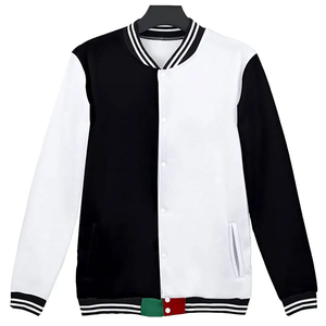 Veste universitaire pour homme avec logo personnalisé sur le devant, respirante, coupe-vent, écologique, en laine, coton et toile, coupe classique, décontractée pour l'hiver - Product Image 1
