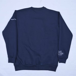 Premium Quality Custom Logo Manufacturers Blue Cotton Fleece With Front Chenille Embroidery Full Sleeves Sweatshirt For <b>Mens</b> - Product Image 2