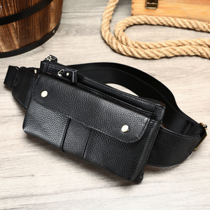 Waterproof Leather Waist Bag with Adjustable Shoulder Strap High Quality <b>Pouch</b> Bag High-end Chest Bag <b>for</b> <b>Men</b> - Product Image 4