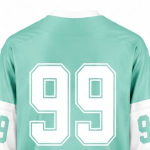 Camiseta de Hockey sobre Hielo Verde Menta para Hombre, Manga Larga, Poliéster, Ropa Deportiva para Entrenamiento de Equipos - Product Image 4