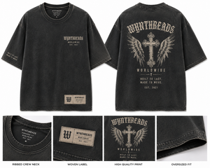 Camiseta Deportiva Cristiana para Hombre 2026, Diseño Exclusivo, Lavado Ácido, Secado Rápido, Estampado de Ángel, Personalizada, Corte Holgado, Algodón - Product Image 2