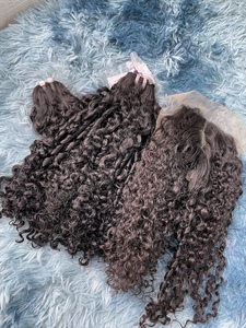 Extensions de cheveux humains vierges Remy vietnamiens, ondulés profonds, double épaisseur, à bandes adhésives, couleur noir naturel, lot complet pour la tête - Product Image 2