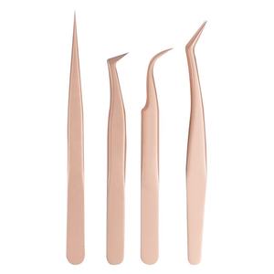 Pince à cils double couleur TEEJAY Lashaholic en acier inoxydable, pointe de précision lisse, manche rose, logo personnalisé, tension douce - Product Image 4