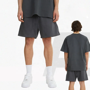 Pantalones cortos deportivos de felpa francesa de algodón 100% para hombre, pantalones cortos de entrenamiento informales con bordado de logotipo personalizado, verano, venta al por mayor - Product Image 1