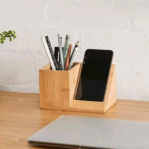 Porte-crayons en bois, organisateur de bureau, boîte en bois multi-usages pour crayons et matériel artistique - Product Image 4