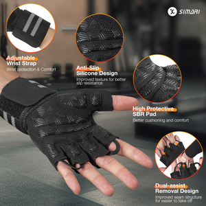 Guantes Acolchados para Levantamiento de Pesas para Atletas de CrossFit, Amortiguación de Espuma para Prevenir Callosidades, Cierre Ajustable con Gancho y Bucle - Product Image 2