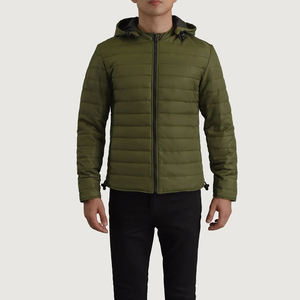 Winter Outdoor Men Heated Puffer Jacket Silk <b>Lined</b> Canvas Warm Quilted Bubble <b>Coat</b> Lightweight Packable Hooded Windproof Fashion - Product Image 6