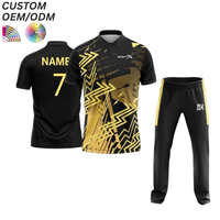 Maillot de cricket à manches courtes en polyester respirant 100 % avec logo personnalisé par sublimation, séchage rapide, support OEM ODM, fabrication en gros