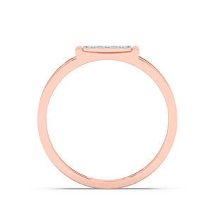 แหวนทองคำกุหลาบสองสีประดับเพชรทรงสี่เหลี่ยม - Product Image 2