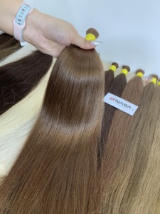 Precio al por mayor 100g Extensiones de cabello humano virgen vietnamita de alta calidad a granel, lisas naturales, súper doble densidad, con puntas de trama única - Product Image 5