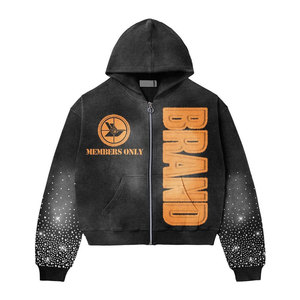 ชุดวอร์มมีฮู้ดแบบ unisex เสื้อซิปเต็มตัวและกางเกงขายาวพร้อมลายพิมพ์แบรนด์ดีไซน์แบบ sublimation เหมาะสำหรับใส่ลำลองในฤดูใบไม้ร่วงสำหรับผู้ใหญ่ - Product Image 2