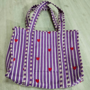 Sac fourre-tout en coton imprimé au bloc de Bagru, Jaipur – Fabricant et exportateur indien B2B – Sacs à main en tissu Jaipuri réutilisables pour la plage et le shopping - Product Image 1