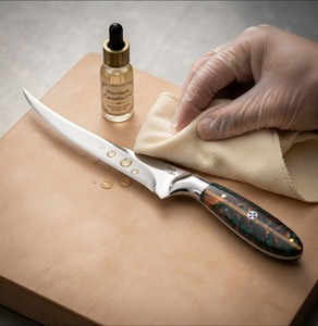 Fillet <b>Knife</b> <b>Boning</b> <b>Knife</b> Fish Filleting Kitchen <b>Knife</b> Straight Green Resin <b>Handle</b> Sheath Industrial Grade Wholesale Bulk B2B - Product Image 6