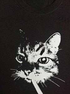 Camiseta Vintage para Hombre con Gráfico de Gato Fumando, Negra, de Algodón, Divertida, Estilo Meme, Streetwear Alternativo, Manga Corta - Product Image 2
