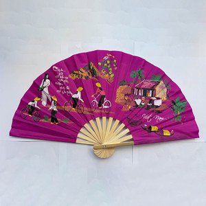 Éventails pliants traditionnels de qualité supérieure, en bambou et soie, vente en gros, avec logo personnalisé - Product Image 2