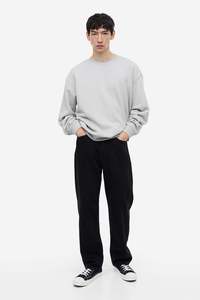Sweat-shirt à col rond pour homme, mode hiver, tissu en coton respirant, manches longues, couleur gris uni, grandes tailles, vêtements pour homme - Product Image 5