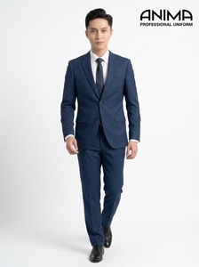 Premium Royal Navy Blue Men’s Wrinkle-Resistant Business Suit Elegant Executive Office <b>Blazer</b> and Trousers <b>Set</b> - Product Image 2