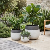 Pot de fleurs en béton minimaliste écologique léger Ronglin GRC pour la maison, le jardin, l'hôtel - Vente en gros disponible