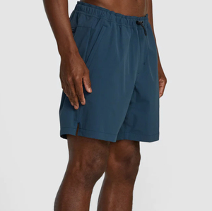 Pantalones Cortos Deportivos de Cintura Alta para Hombre, con Logotipo Personalizado en la Parte Delantera, Color Sólido, 100% Poliéster, Cierre con Cordón, Bolsillos - Product Image 3