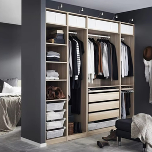 JY Project ระบบตู้เสื้อผ้าไม้สีขาวสำหรับห้องโรงแรมและเตียงในโรงแรมงานตามสั่ง - Product Image 2