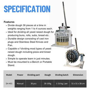 ATLAS STAR Best Manual <b>Bread</b> Dough Kneading Divider Machine Bakery Equipment - Product Image 2
