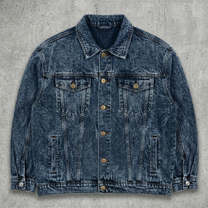 Chaqueta Vaquera Vintage, Estilo Urbano, con Estampado Gráfico Personalizado, Ecológica, Transpirable, Resistente al Viento, Gruesa, Oversize, 100% Algodón, para Invierno - Product Image 1