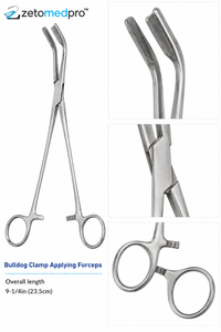 Pinza Bulldog de 9.25 pulgadas (23.5 cm) para Manipulación, Instrumento Quirúrgico ZETOMEDPRO - Product Image 2
